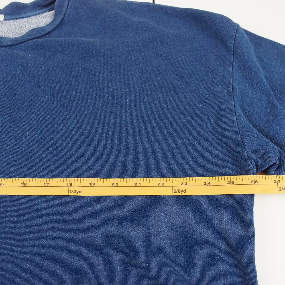 Z Supply Circuit Knit Denim Blue Indigo Rolled Hem Loose Sweatshirt Womens Sz S - Picture 3 of 6